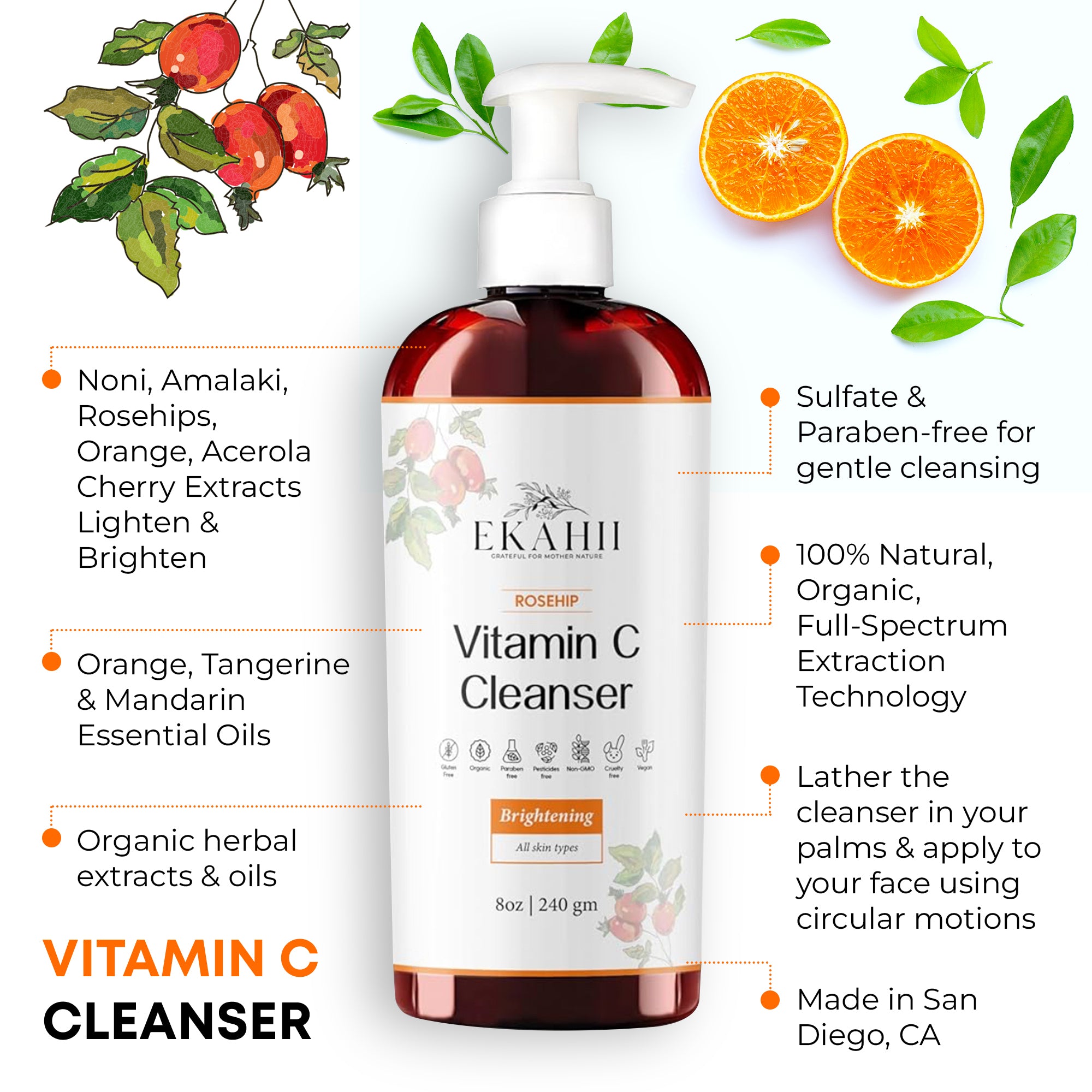 EKAHII Vitamin C Rose-hip Cleanser