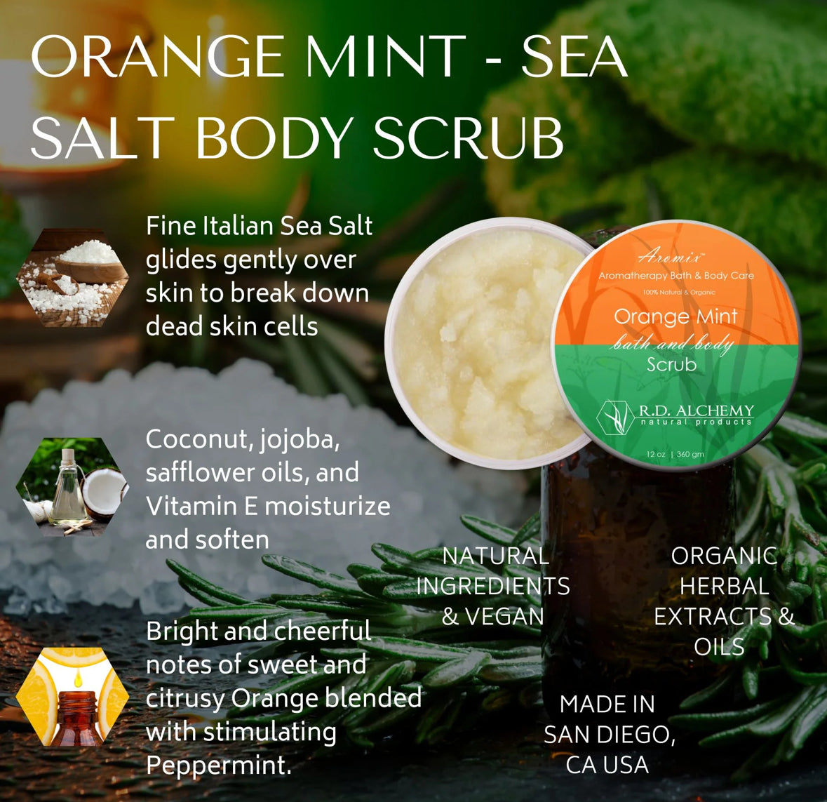 Organic Sea Salt Herbal Body Scrub