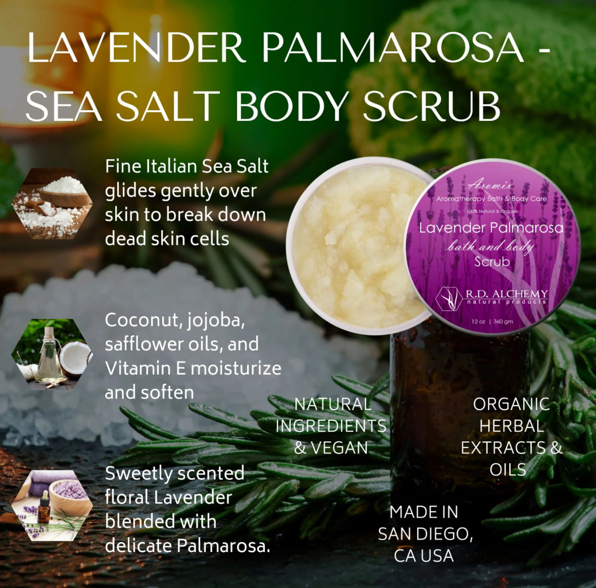 Organic Sea Salt Herbal Body Scrub