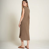 Organic Pre-Shrunk Cotton Cut-Sleeved Dress