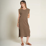 Organic Pre-Shrunk Cotton Cut-Sleeved Dress