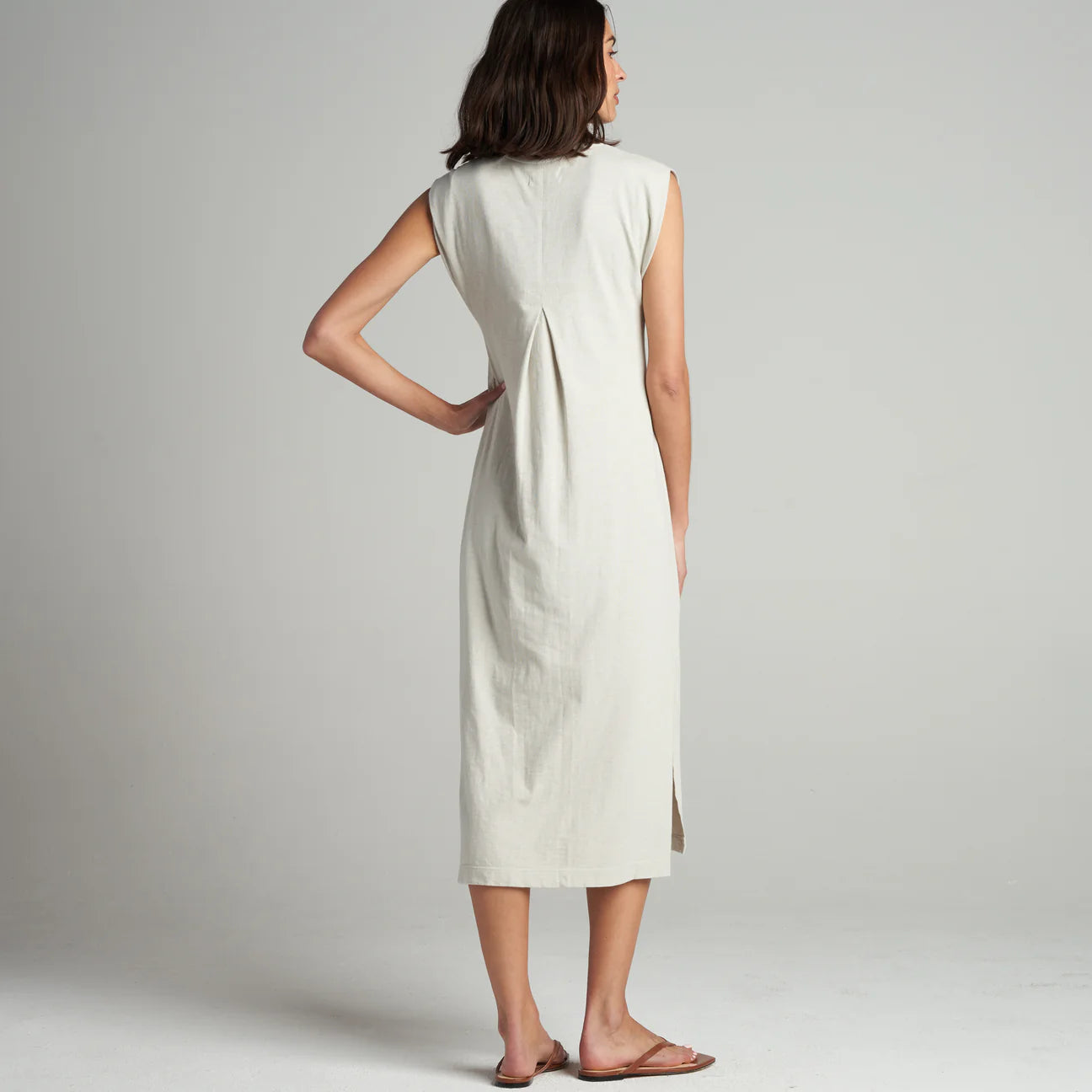 Organic Pre-Shrunk Cotton Cut-Sleeved Dress