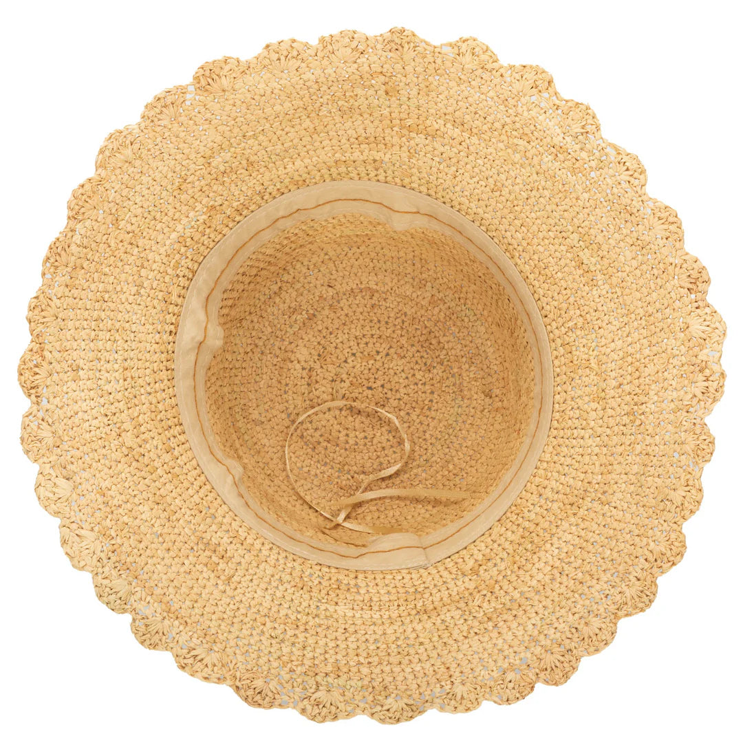 Sand Dollar - Hand Crochet Bucket Hat with Scalloped Brim