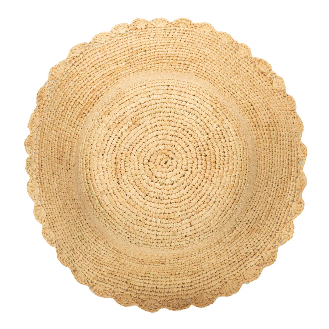 Sand Dollar - Hand Crochet Bucket Hat with Scalloped Brim