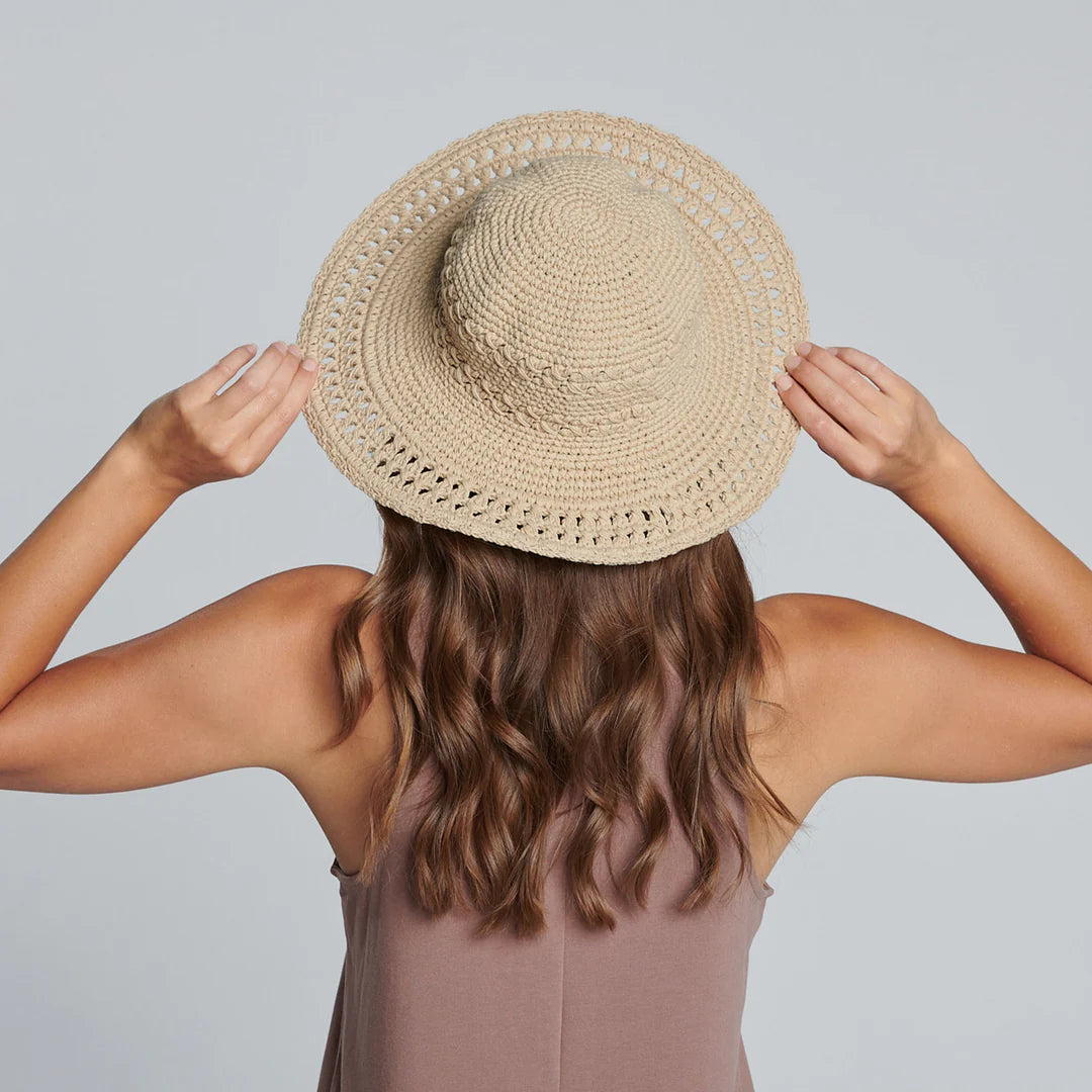 Women's Cotton Crochet Hat With A Large Brim 100% Cotton Hat