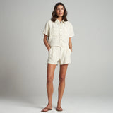 Sloane Short Sleeve Linen Blouse