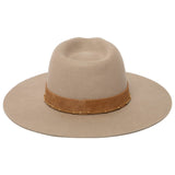 Loretta - Stiff Brim Fedora with Suede Band and Gold Chain