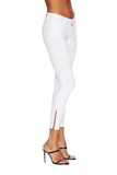 ETIENNE MARCEL Red Ankle Zipper High Rise White Skinny Jeans